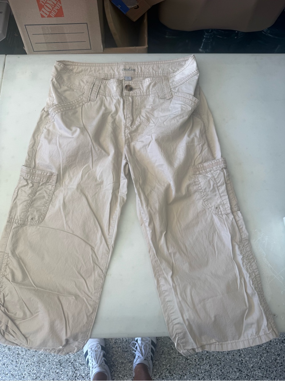 Caslon Beige Cargo Cropped Jeans